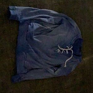 Blue and white with a string going down your chest